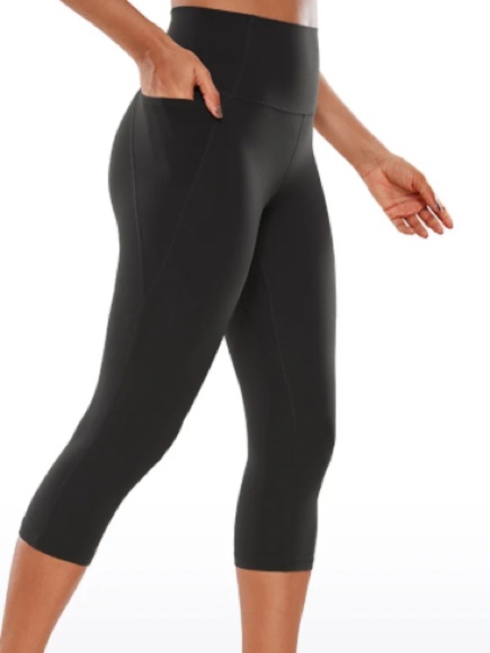Crz yoga Butterluxe Pocket Legging 21” Black Capri, Size Medium, NWT
